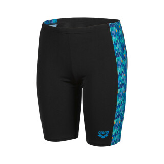 Pooltiles Swim Jammer Black Blue Multi ARENA Boy Schwimmhose 164