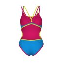 ARENA One Double Cross Back   Turquoise Fluo Pink Soft Green